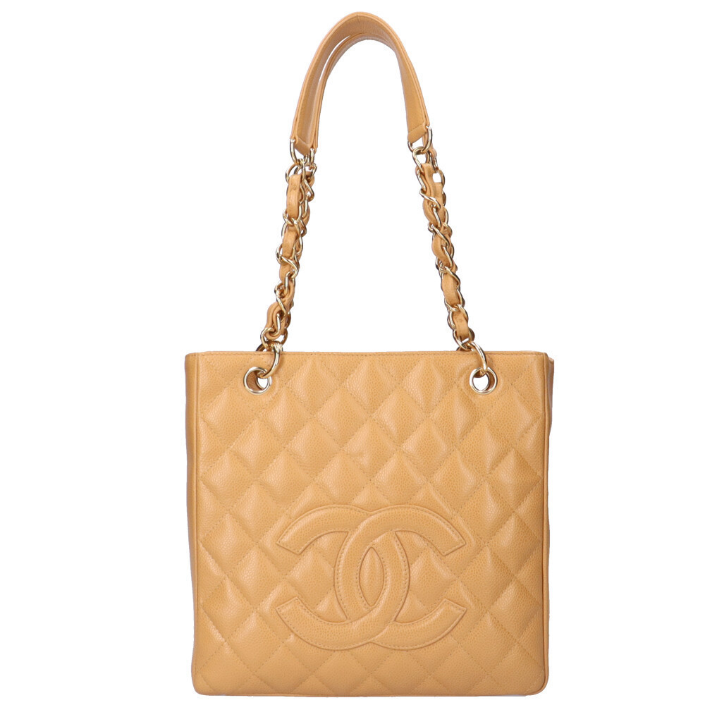 Chanel PST Chain Caviar Shoulder Bag Beige